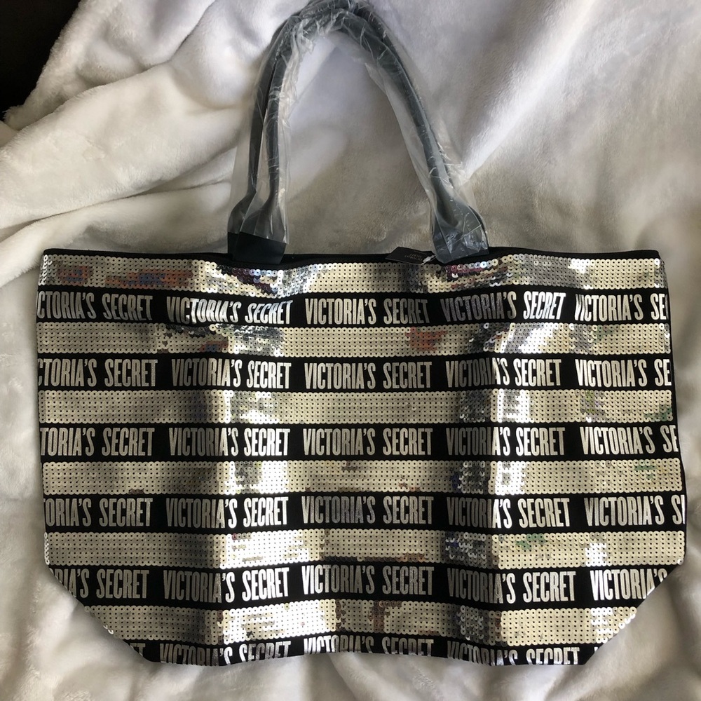 NWT Victoria’s Secret Sequin Tote Bag + Wristlet